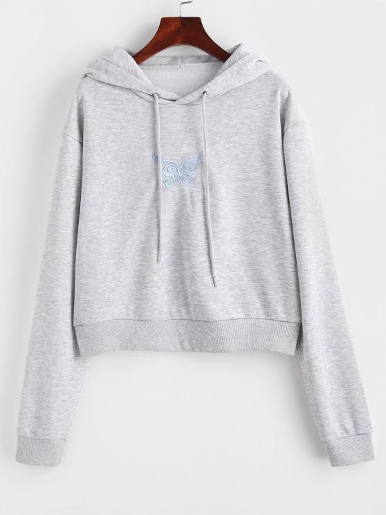 Marled French Terry Butterfly Embroidered Hoodie