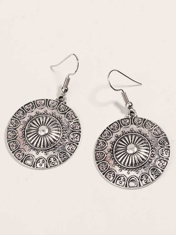 1pair Tribal Round Drop Earrings - INS | Online Fashion Free Shipping Clothing, Dresses, Tops, Shoes