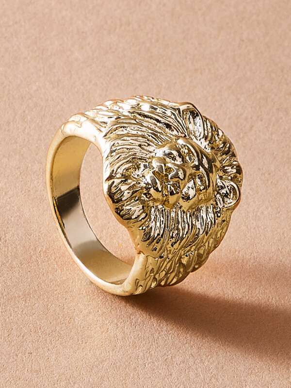 1pc Textured Lion Shaped Ring - INS | Online Fashion Free Shipping Clothing, Dresses, Tops, Shoes