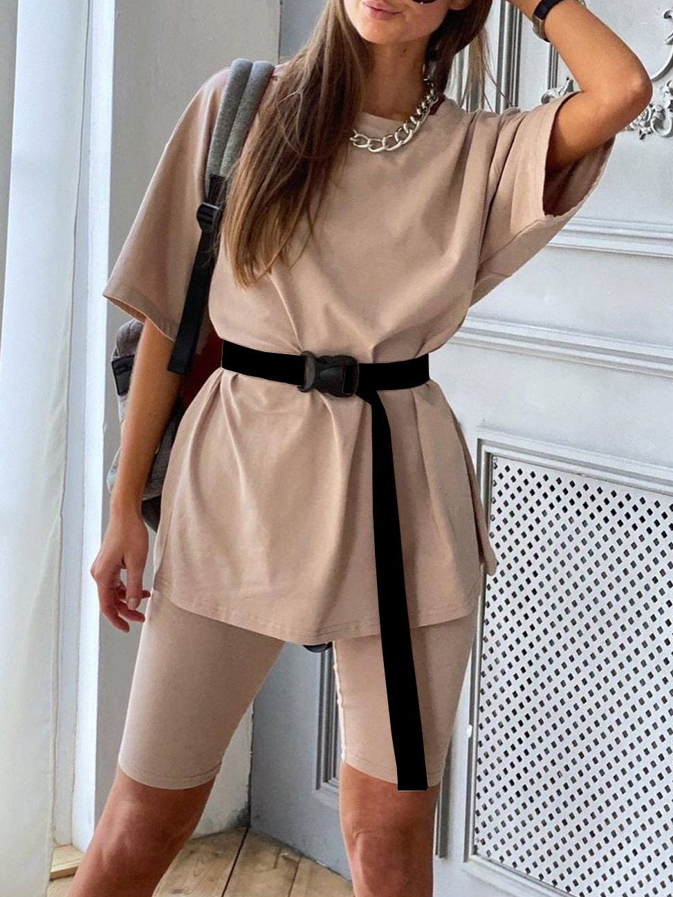 2 Piece Outfits Summer Casual Shorts Set - Two-piece Outfits - INS | Online Fashion Free Shipping Clothing, Dresses, Tops, Shoes - 13/03/2021 - Bean Green - Bean Green Black