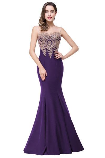 Purple Long Bridesmaid Dress