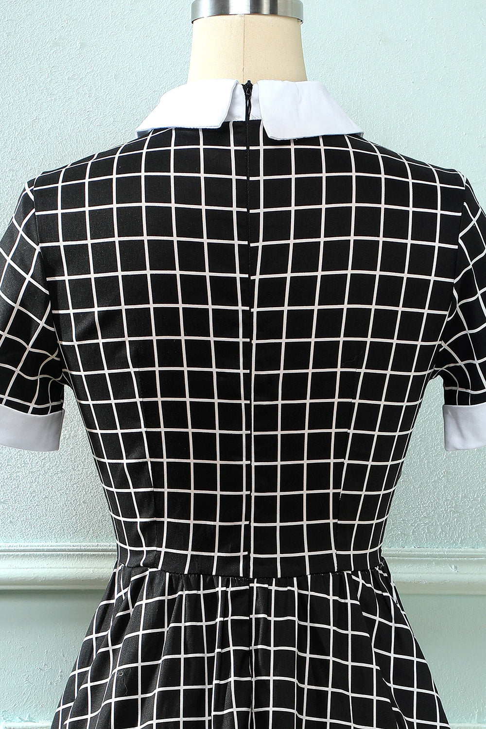 Plaid 1950s Vintage Dress with Bow