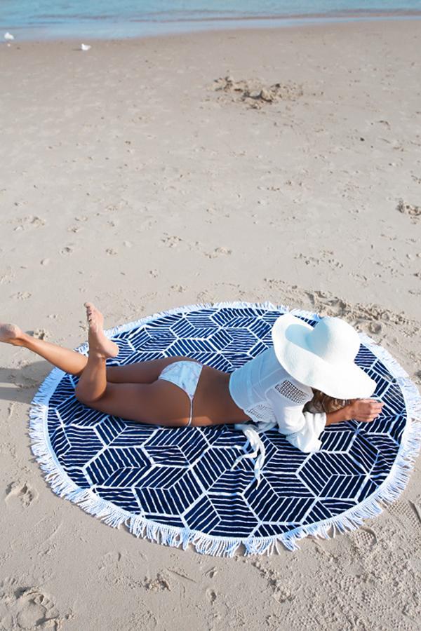 Printed Tassel Style Beach Mat