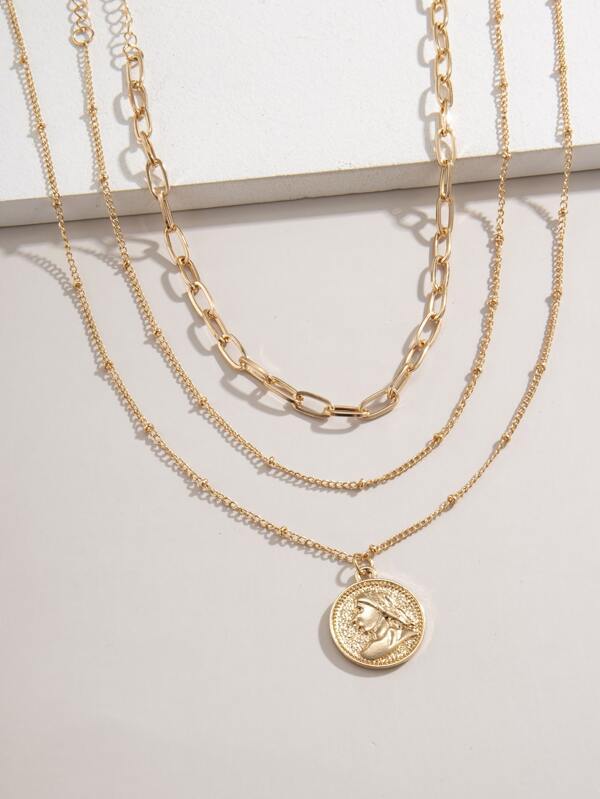 3pcs Coin Charm Necklace - INS | Online Fashion Free Shipping Clothing, Dresses, Tops, Shoes