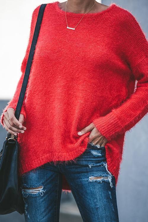 Round Neck Long Sleeve Loose Sweater