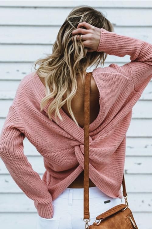 Round Neck Pullover Long Sweater