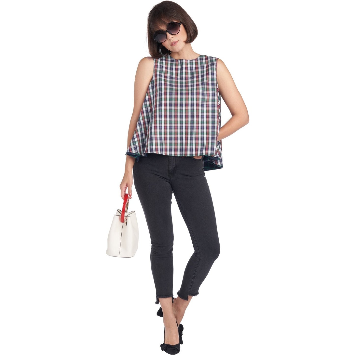 Reversible Swing Top -  Mixed Plaid - Final Sale