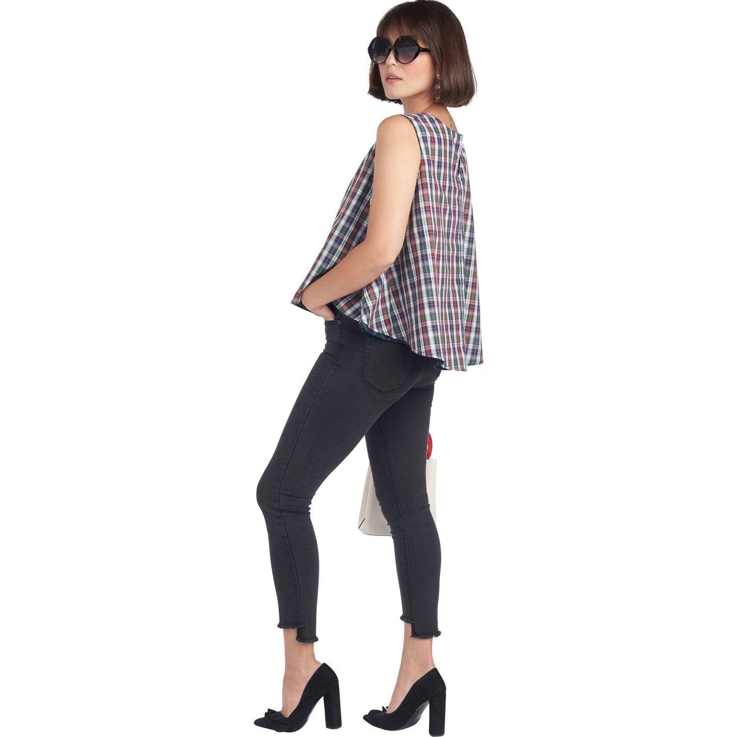 Reversible Swing Top -  Mixed Plaid - Final Sale