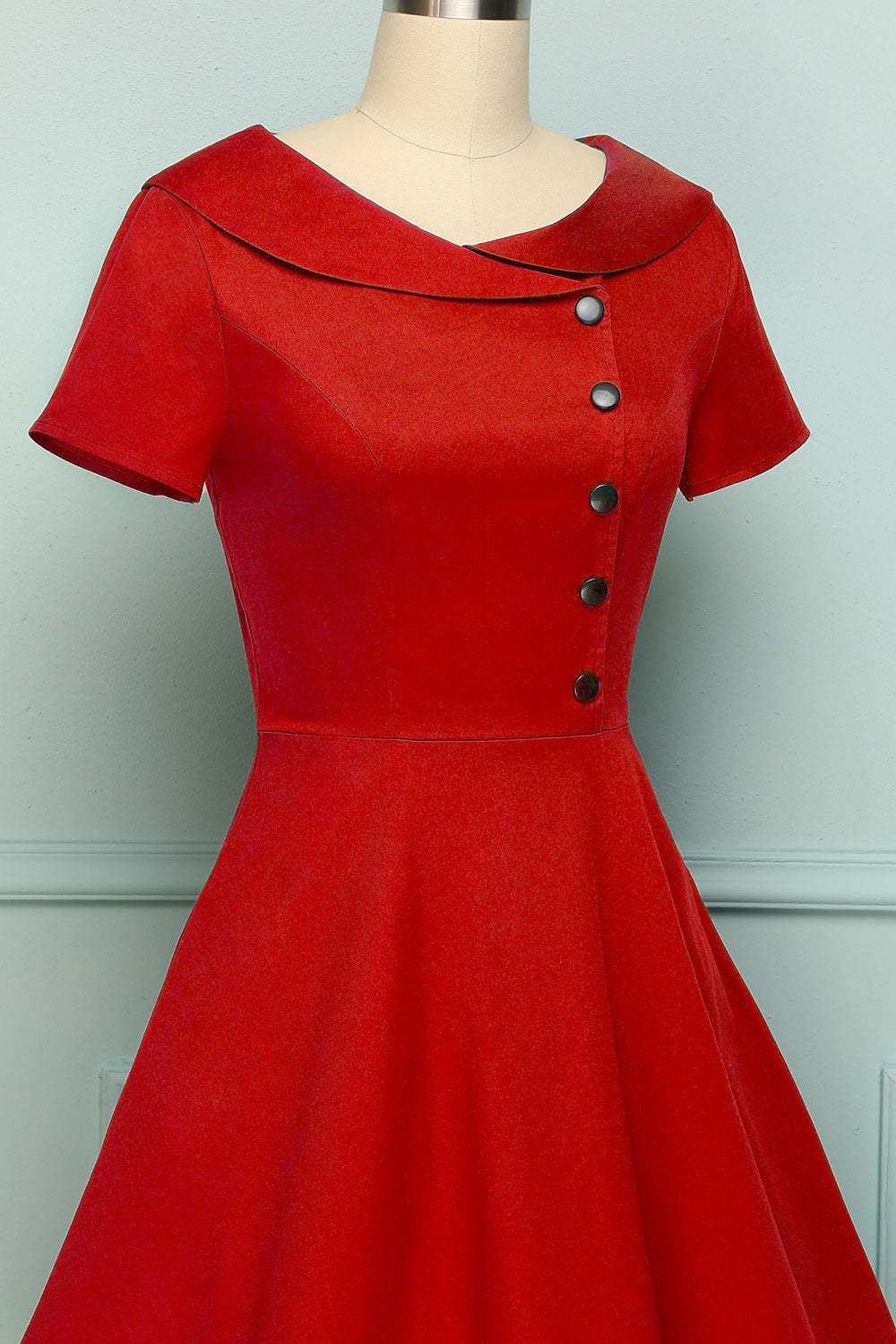 Red Button Dress