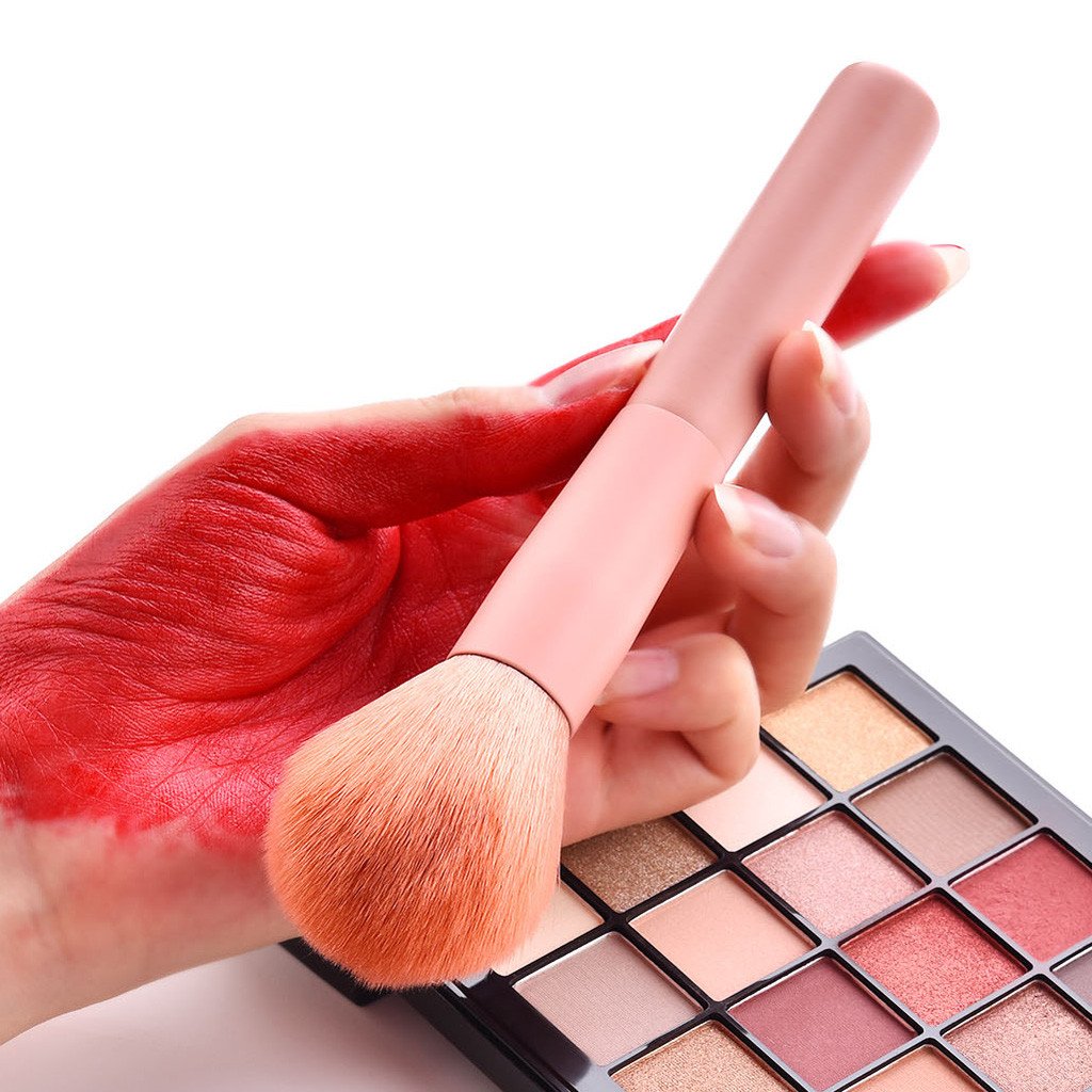 10PCS Wooden Foundation Cosmetic Eyebrow Eyeshadow Brush Makeup Brush Set (Pink)