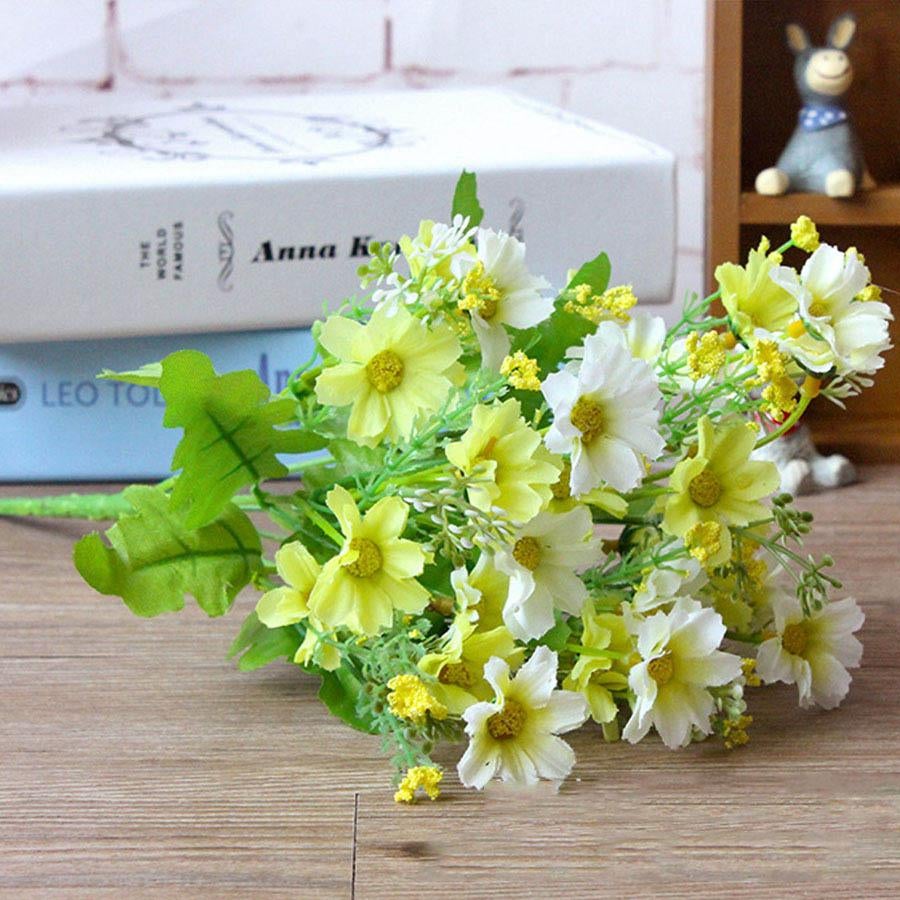1 Bunch 28 Head Cineraria Artificial Flower Bouquet Home Office Decor