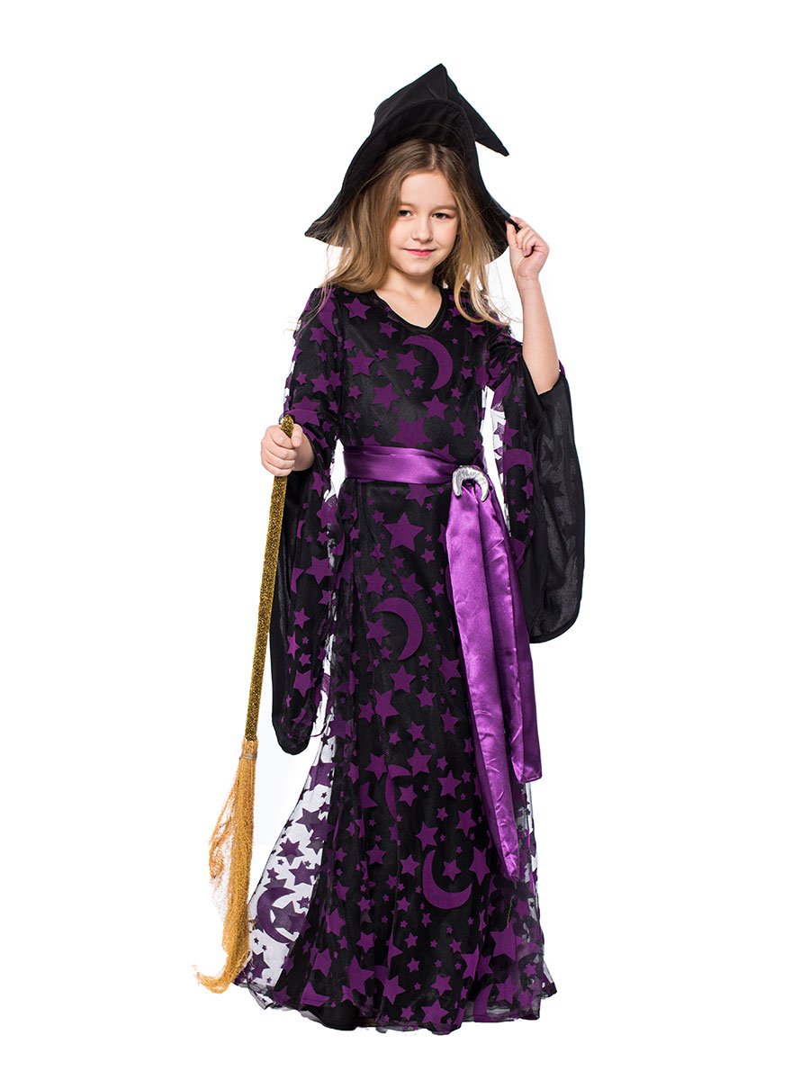 Purple Mesh Witch Kids Costume