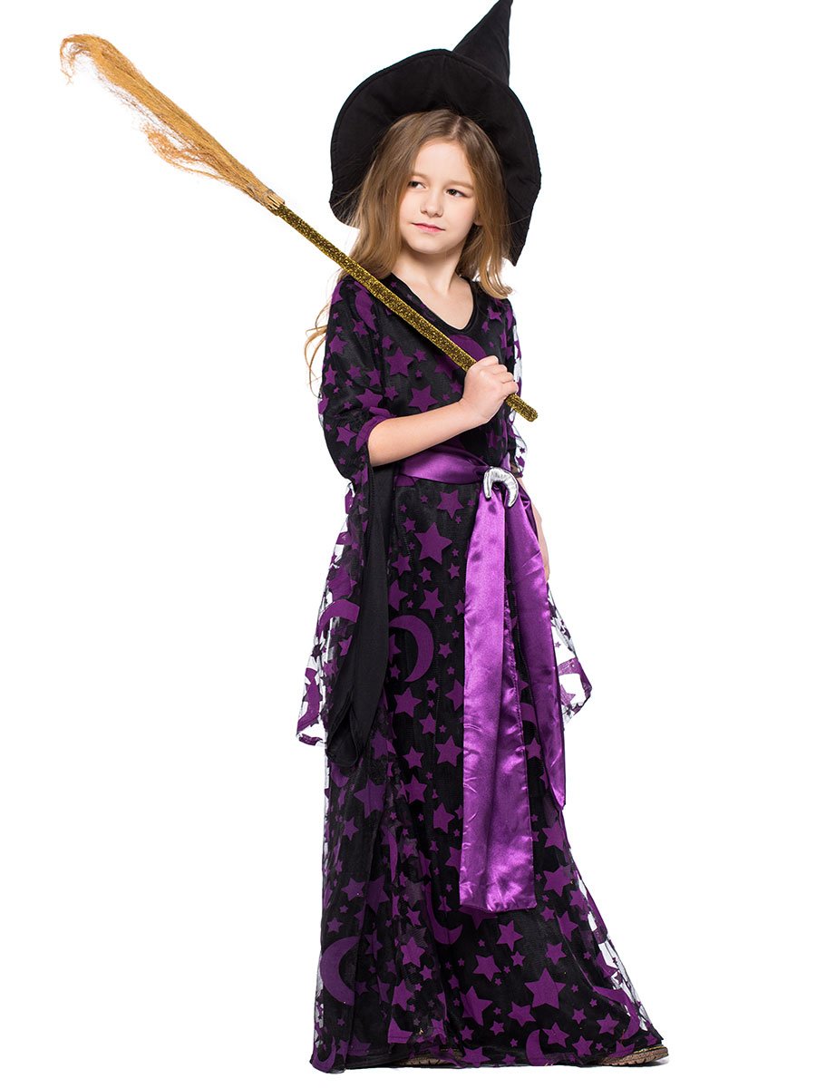 Purple Mesh Witch Kids Costume