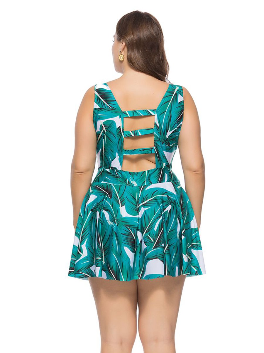 Plus Size One-piece Hollow Out Trendy Bikini Suit