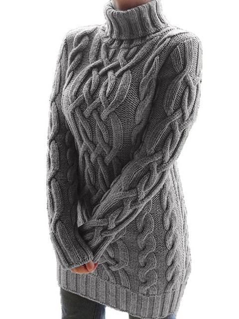 Retro Thick Line Twist Sweater Dress