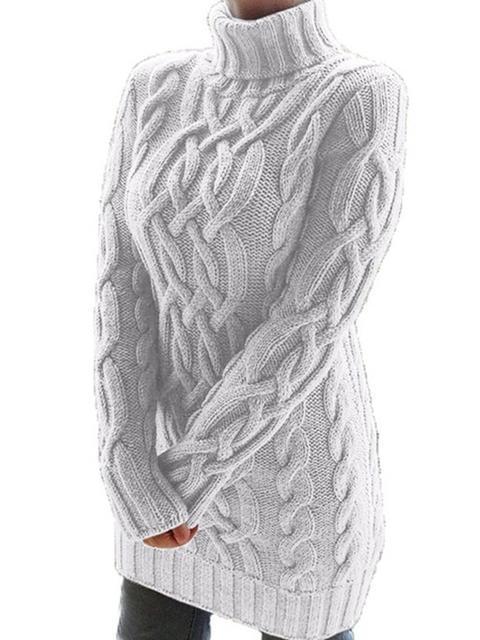 Retro Thick Line Twist Sweater Dress