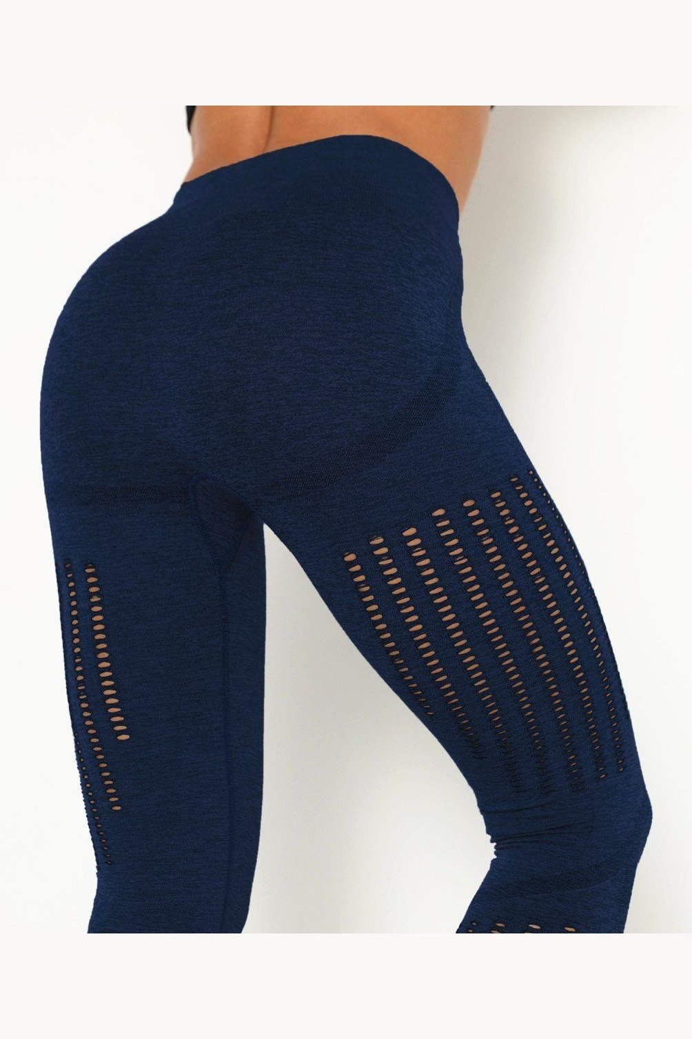 Seamless High-Waisted Hollow-Out Stretch Yoga Pants