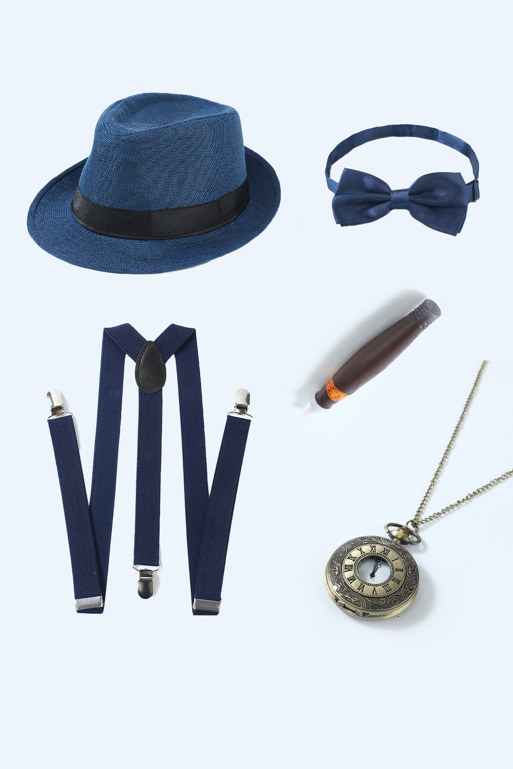 Red 1920s Accessories Set for Men