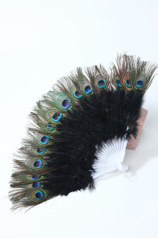 1920s Accessory Peacock Feather Fan