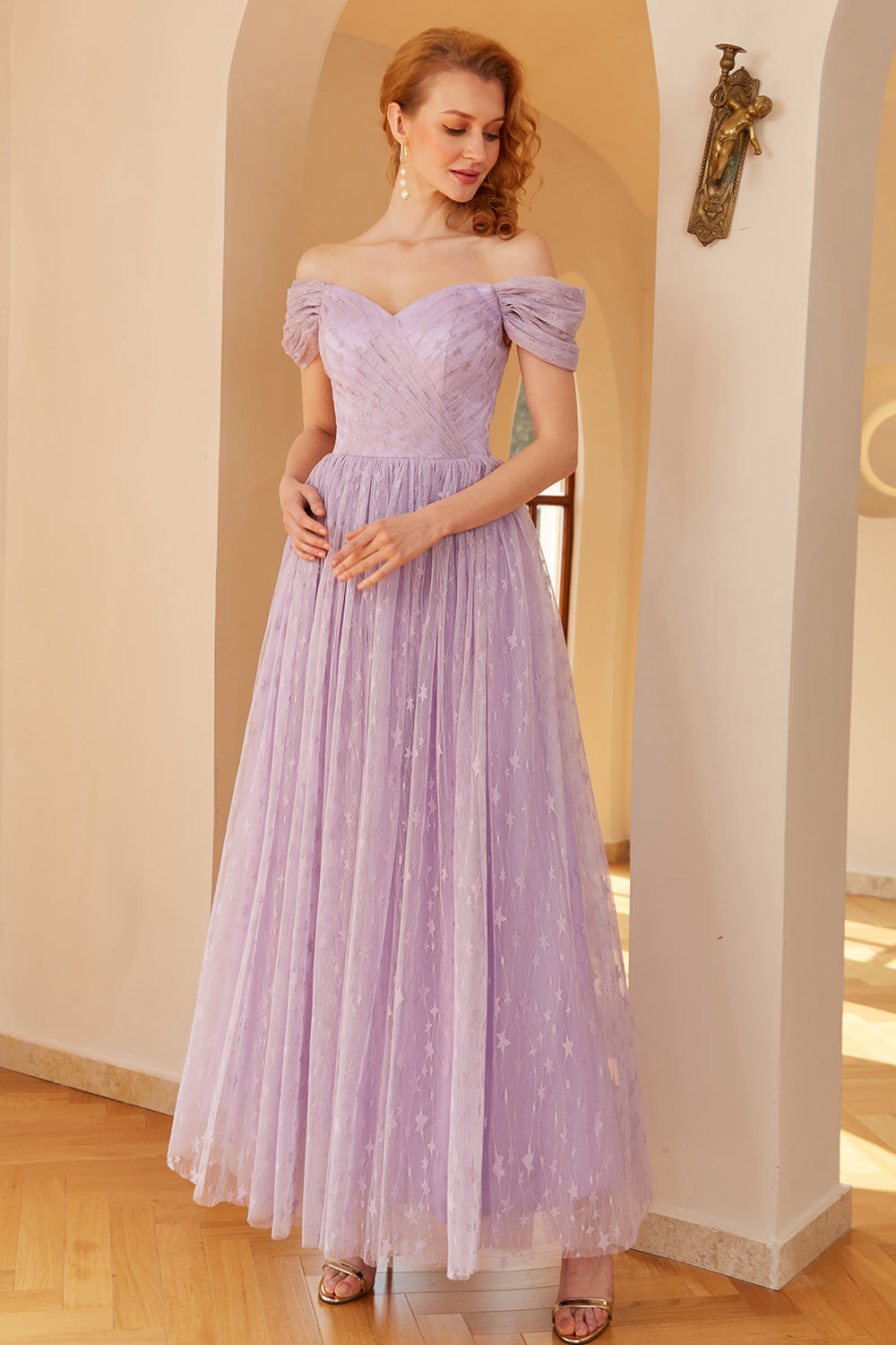 Purple A Line Prom Dress (Belt not included)