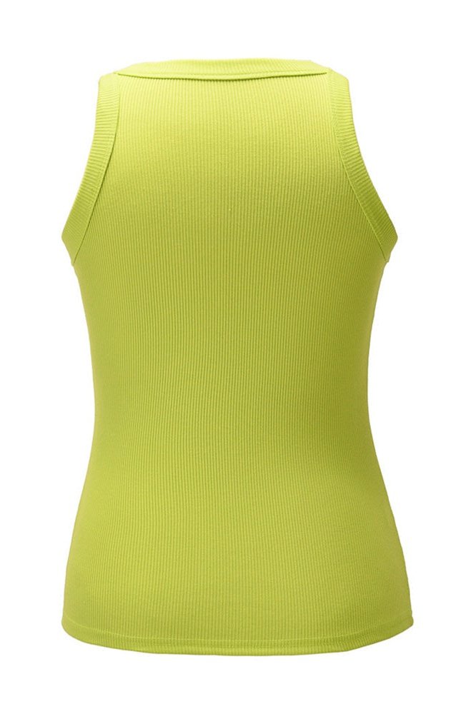 Ribbed Button Side Cut Out Tank Top