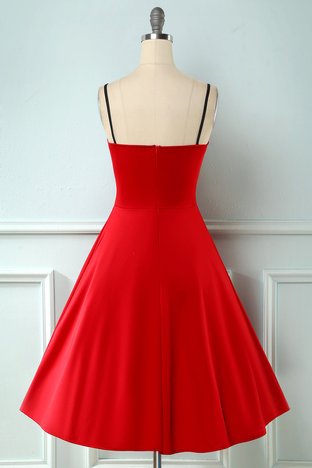Red Patchwork Star Printed Vintage 1950s Dress