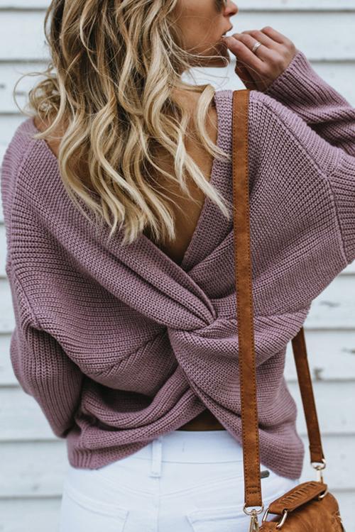 Round Neck Pullover Long Sweater