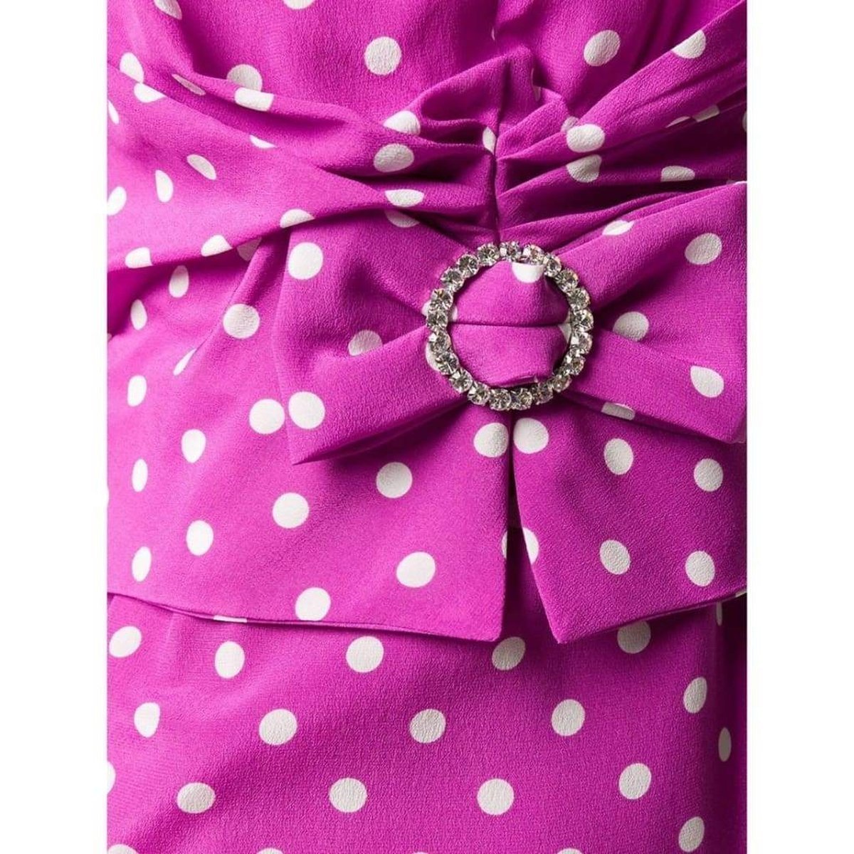 Purple Polka Dot Fitted Silk Dress