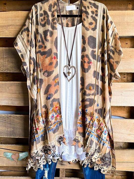 ALL THE GOODNESS IN THE WORLD KIMONO - TAUPE/LEOPARD - INS | Online Fashion Free Shipping Clothing, Dresses, Tops, Shoes
