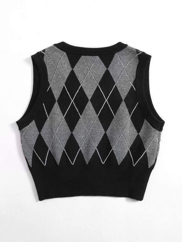 Argyle Pattern Sweater Vest - INS | Online Fashion Free Shipping Clothing, Dresses, Tops, Shoes