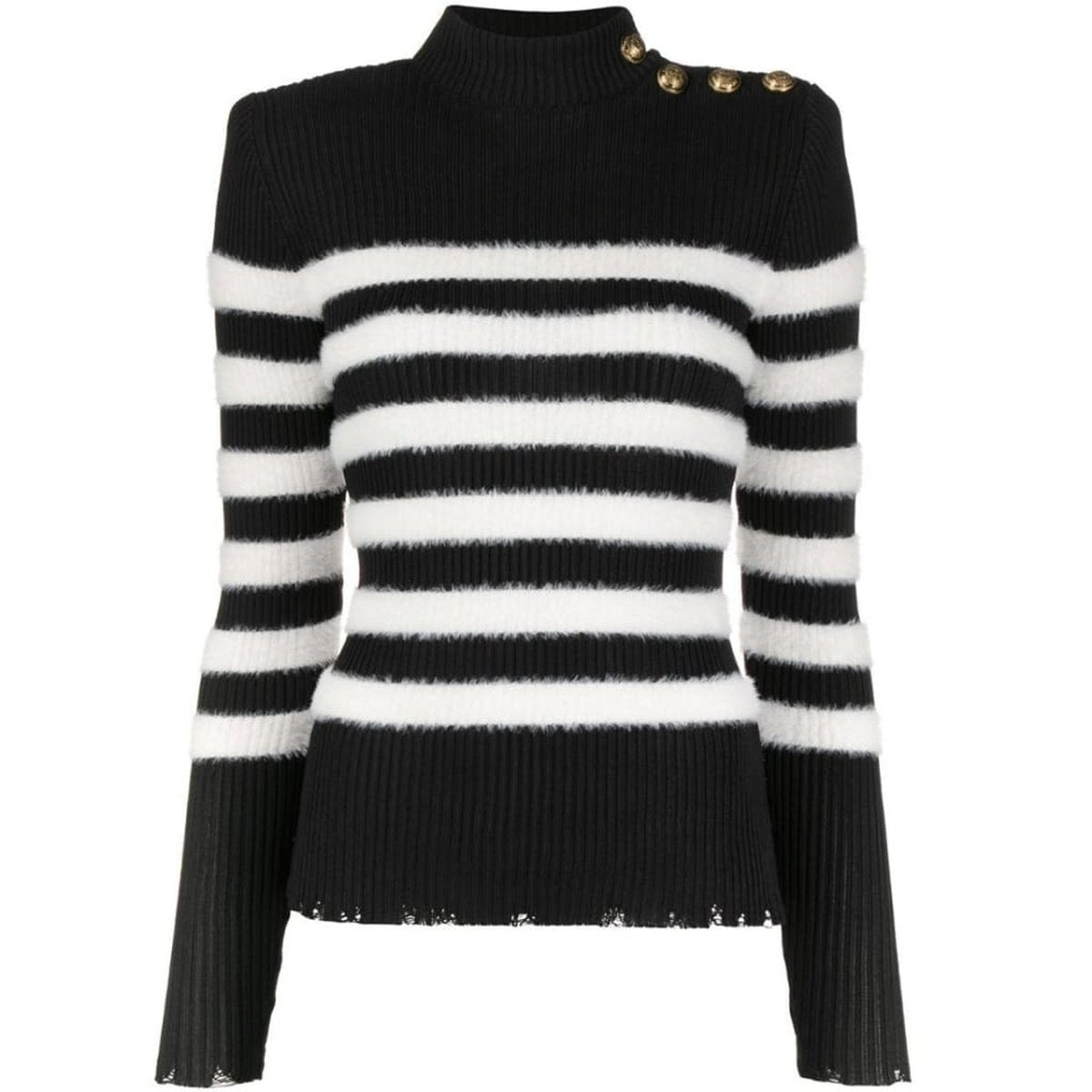 Rib Knit Striped Sweater