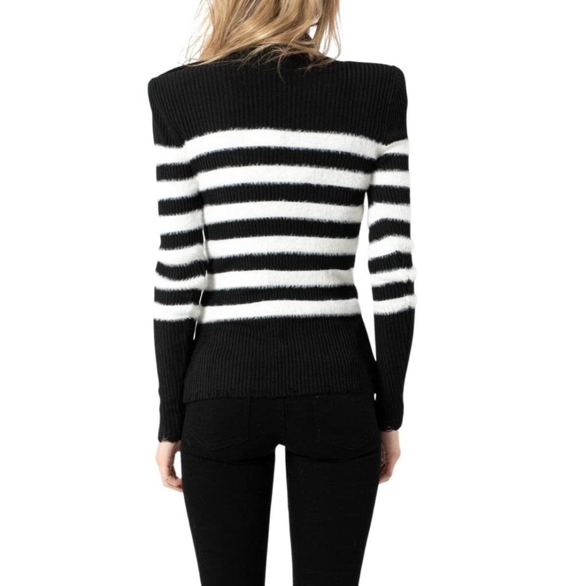 Rib Knit Striped Sweater