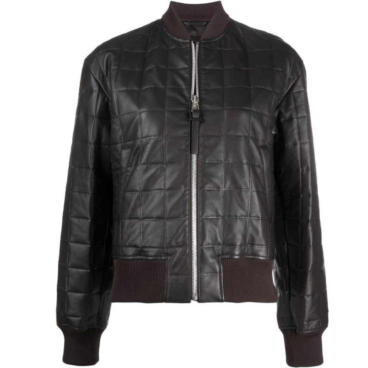 Quilted Leather Bomber Jacket