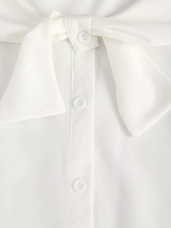 Bowknot Neck Poet Sleeve Button Up Shirt - INS | Online Fashion Free Shipping Clothing, Dresses, Tops, Shoes