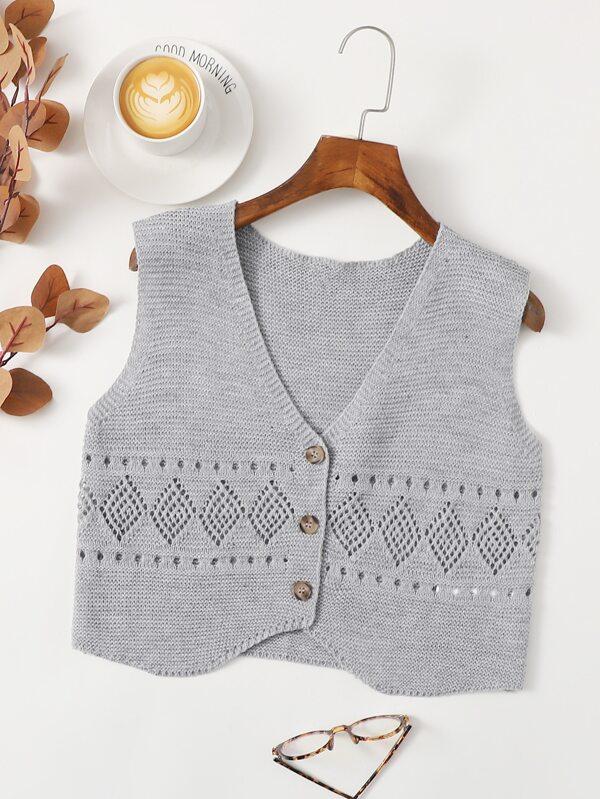 Button Front Vest Cardigan - INS | Online Fashion Free Shipping Clothing, Dresses, Tops, Shoes