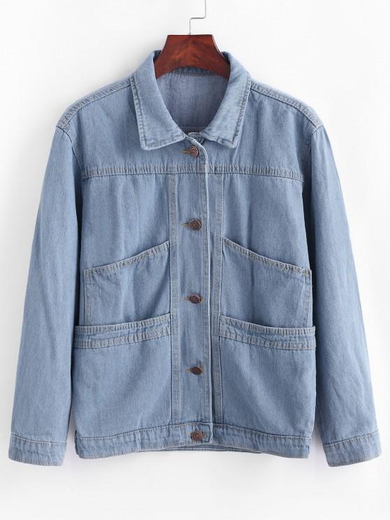 Button Up Ladder Pockets Denim Jacket - INS | Online Fashion Free Shipping Clothing, Dresses, Tops, Shoes