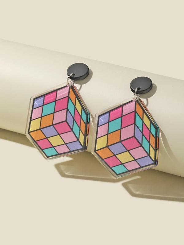 Cartoon Magic Cube Drop Earrings - INS | Online Fashion Free Shipping Clothing, Dresses, Tops, Shoes