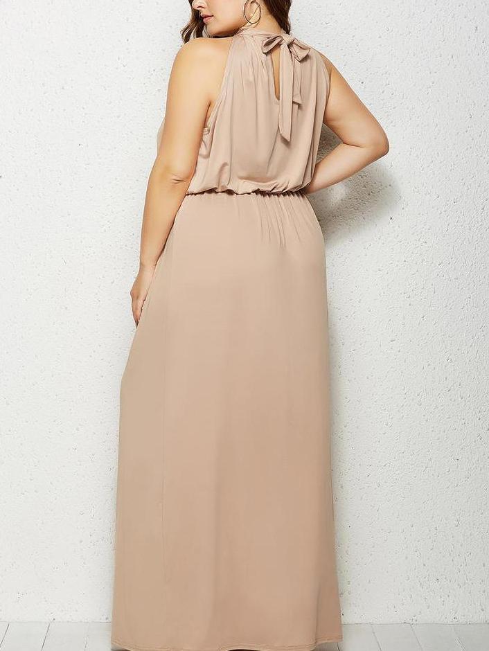 Casual Plus Size Party Prom Maxi Dress - Maxi Dresses - INS | Online Fashion Free Shipping Clothing, Dresses, Tops, Shoes - 14/05/2021 - 140521 - Color_Khaki