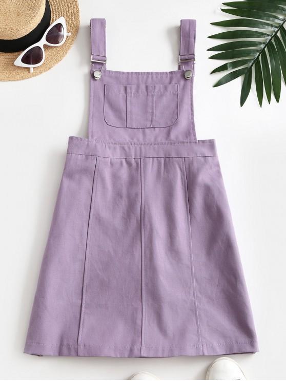 Casual Pockets Overalls Mini Dress - Denim Skirts - INS | Online Fashion Free Shipping Clothing, Dresses, Tops, Shoes - 02/09/2021 - Casual - Color_Purple