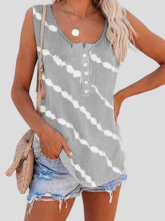 Casual Round Neck Button Sleeveless Vest - Tank Tops - INS | Online Fashion Free Shipping Clothing, Dresses, Tops, Shoes - 10-20 - 19/06/2021 - color-black