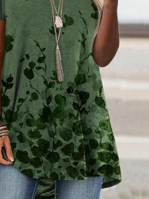 Casual Short-sleeved Digital Print T-shirt - T-shirts - INS | Online Fashion Free Shipping Clothing, Dresses, Tops, Shoes - 01/07/2021 - 10-20 - color-green