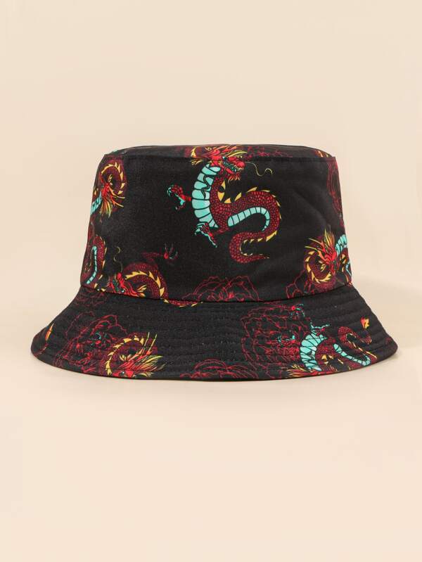 Chinese Dragon Pattern Bucket Hat - INS | Online Fashion Free Shipping Clothing, Dresses, Tops, Shoes