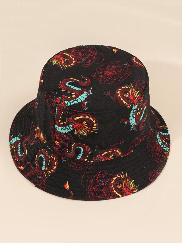 Chinese Dragon Pattern Bucket Hat - INS | Online Fashion Free Shipping Clothing, Dresses, Tops, Shoes
