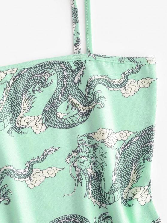 Chinoiserie Dragon Print Bodycon Cami Dress - INS | Online Fashion Free Shipping Clothing, Dresses, Tops, Shoes