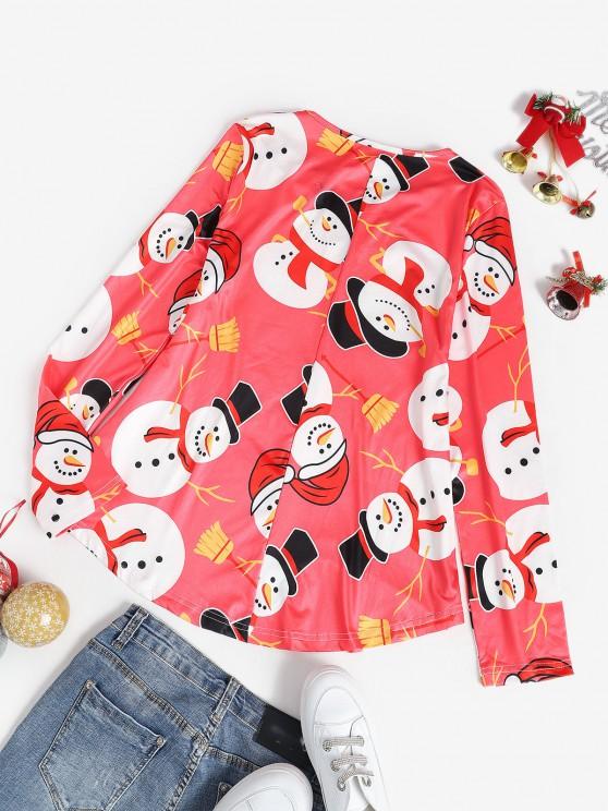 Christmas Snowman Lattice Long Sleeve Tee - INS | Online Fashion Free Shipping Clothing, Dresses, Tops, Shoes