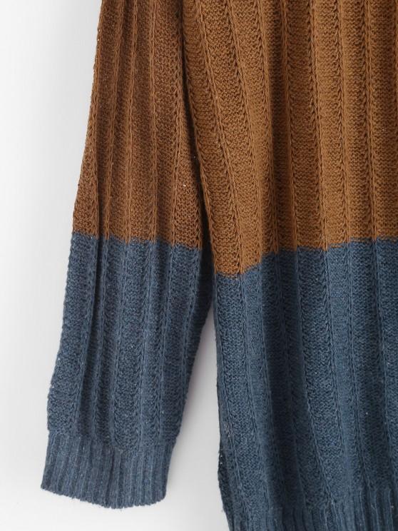 Colorblock Pointelle Knit Sweater - INS | Online Fashion Free Shipping Clothing, Dresses, Tops, Shoes