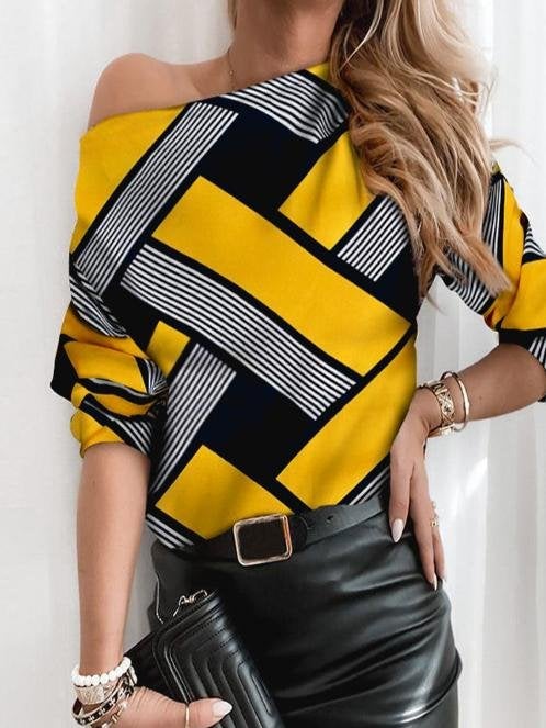 Contrasting Color Long-sleeved Blouses - Blouses - INS | Online Fashion Free Shipping Clothing, Dresses, Tops, Shoes - 17/06/2021 - 20-30 - Blouses