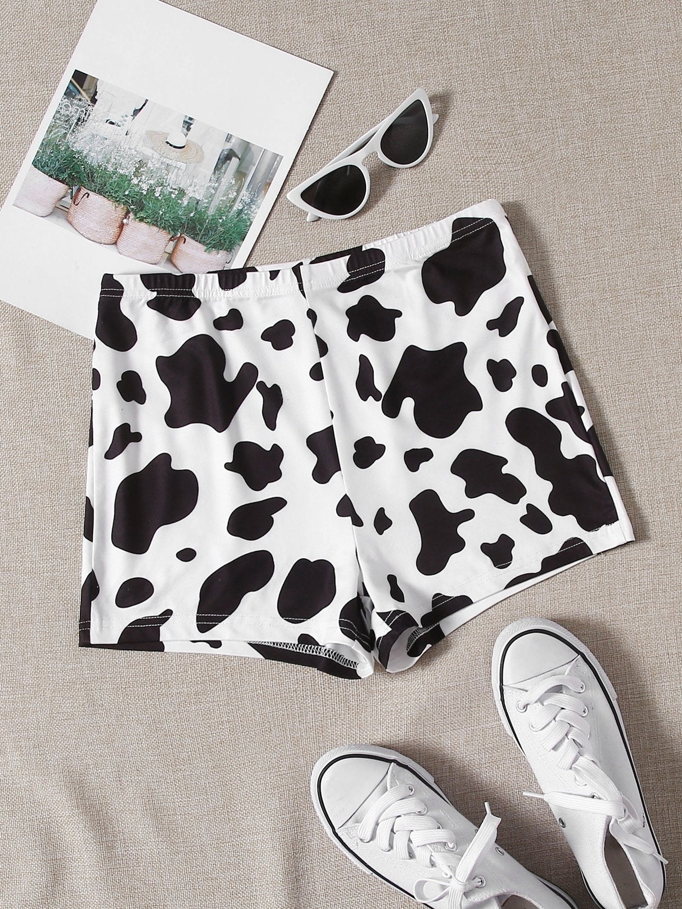 Cow Print Biker Shorts - INS | Online Fashion Free Shipping Clothing, Dresses, Tops, Shoes