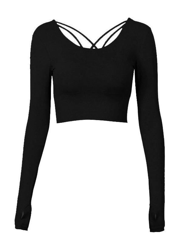 Criss-cross Open Back Sports Tee - INS | Online Fashion Free Shipping Clothing, Dresses, Tops, Shoes