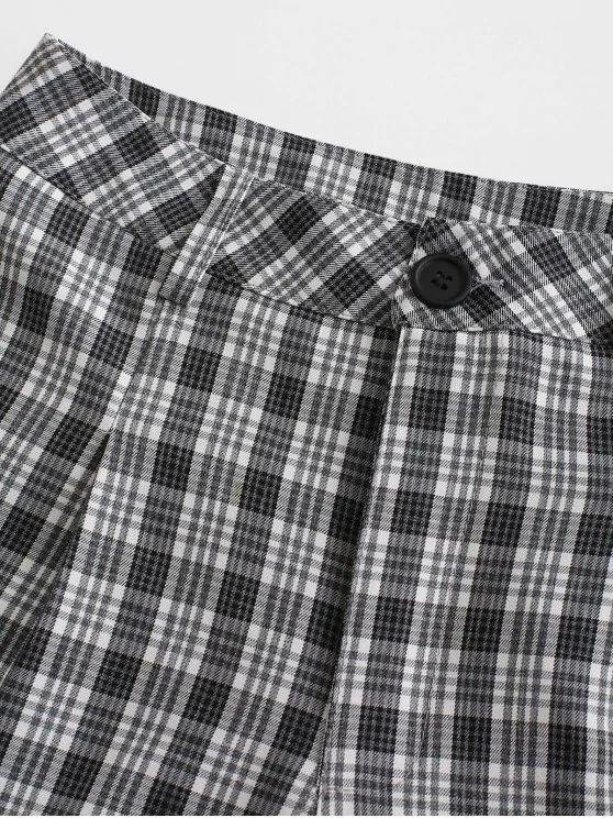 Cuffed Plaid Shorts - INS | Online Fashion Free Shipping Clothing, Dresses, Tops, Shoes